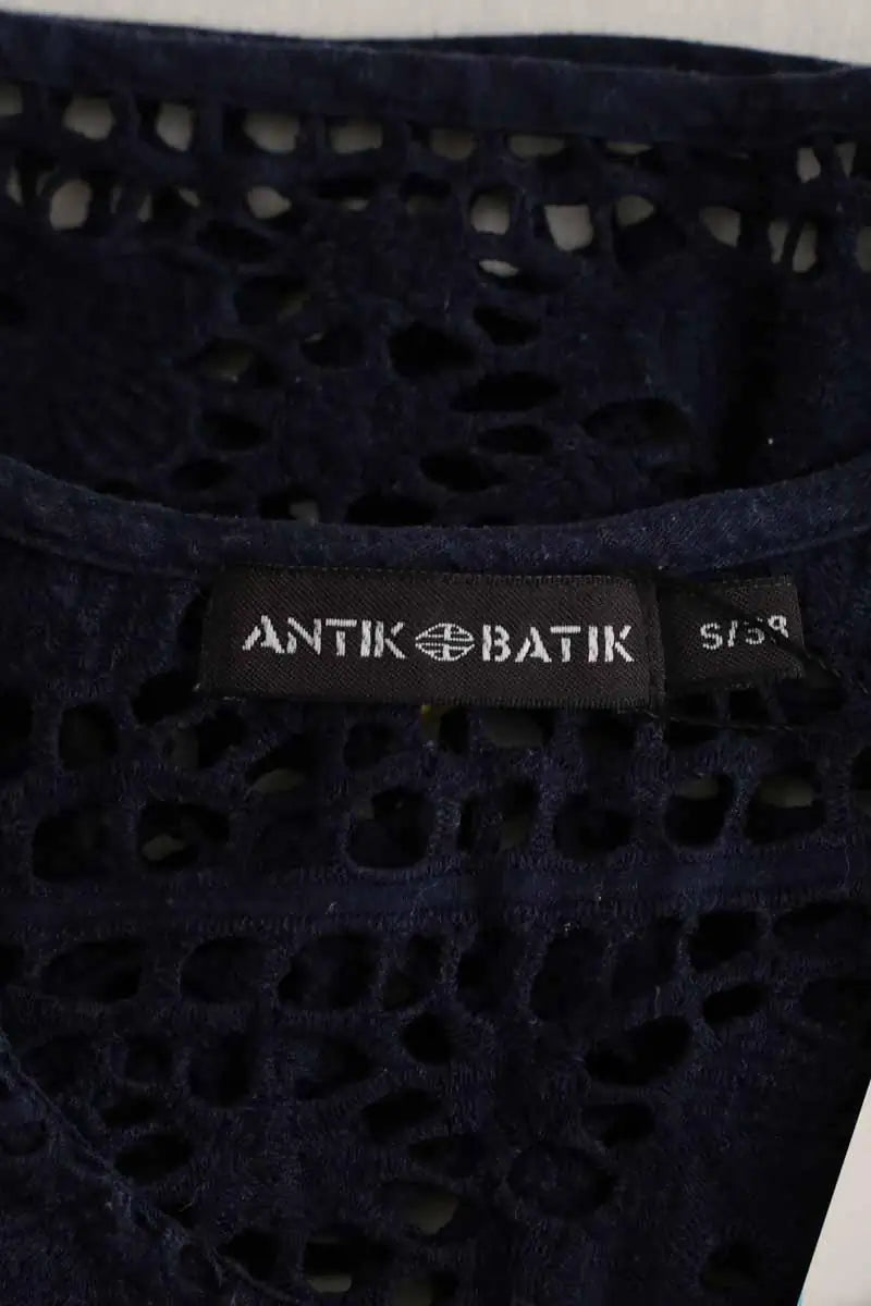 Top Antik Batik Bleu en Coton