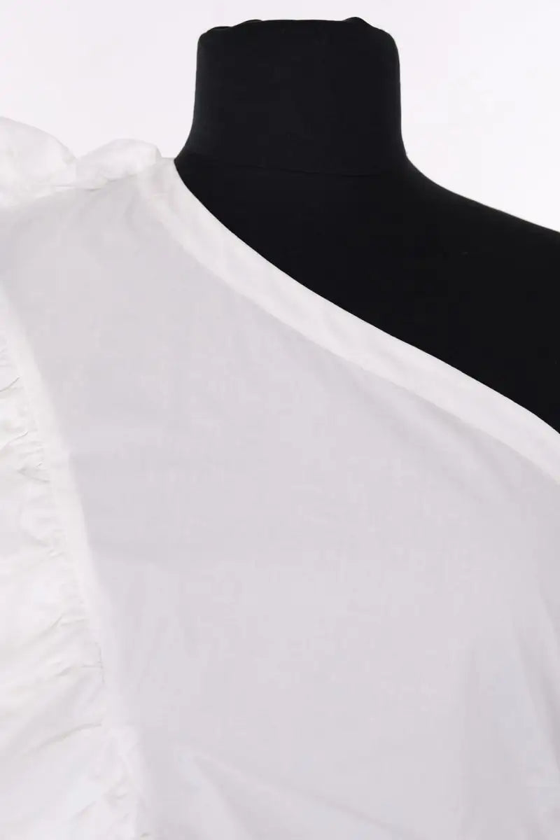 Top asymétrique Essentiel Antwerp Blanc en Coton