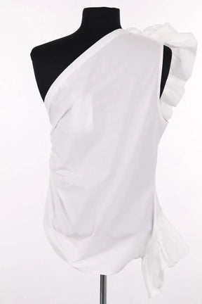 Top asymétrique Essentiel Antwerp Blanc en Coton
