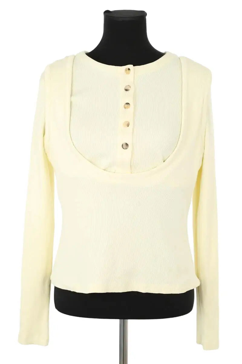 Top A.W.A.K.E Mode Jaune en Coton, taille XL - Seconde Main