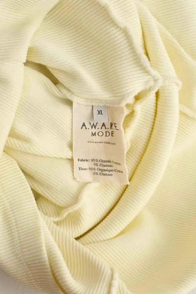 Top A.W.A.K.E Mode Jaune en Coton