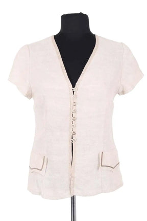 Top Barbara Bui Beige en Lin, taille XL - Seconde Main