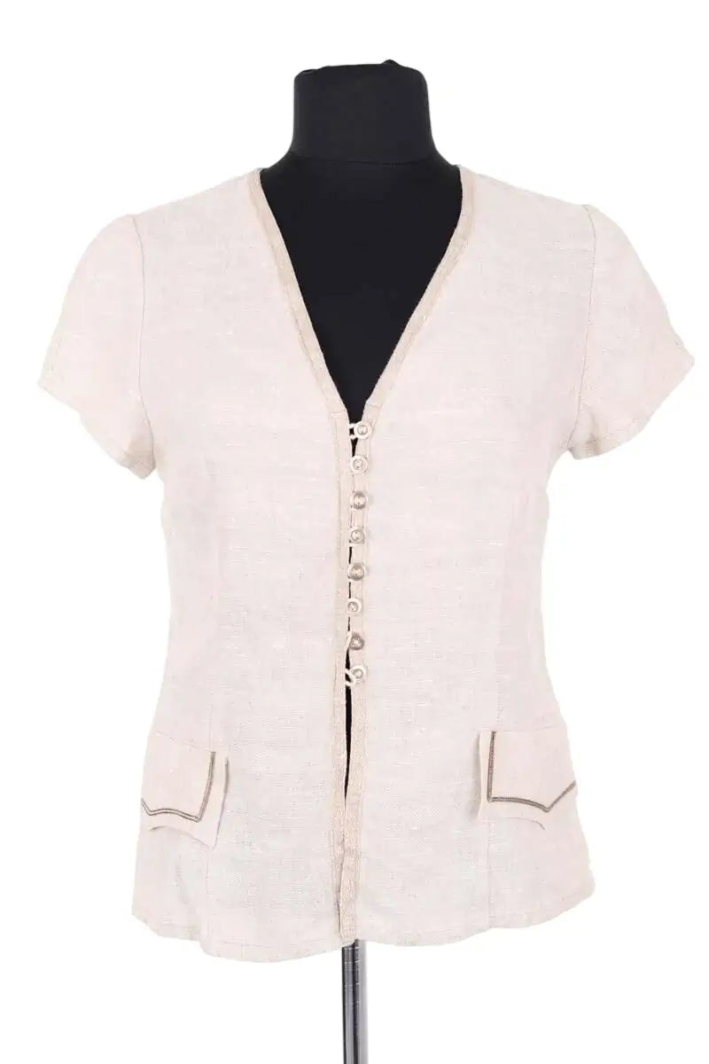 Top Barbara Bui Beige en Lin, taille XL - Seconde Main
