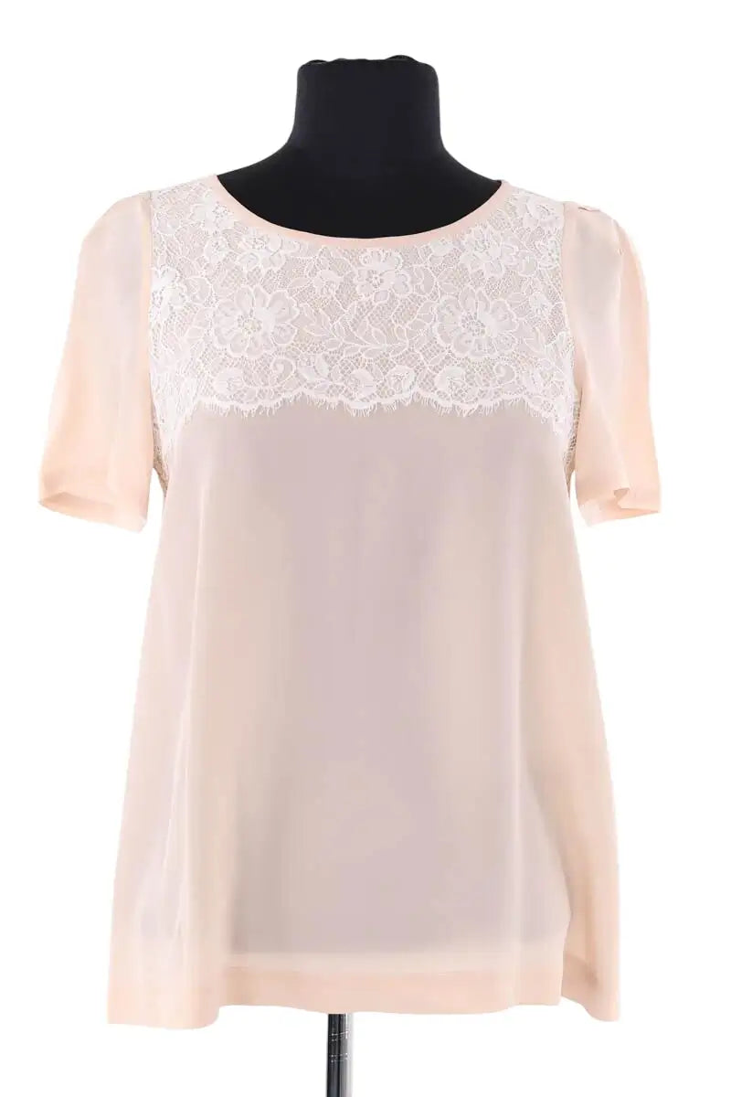 Top Claudie Pierlot Rose en Soie, taille S - Seconde Main