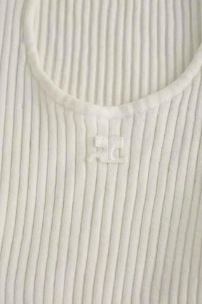 Top Courrèges Blanc en Viscose
