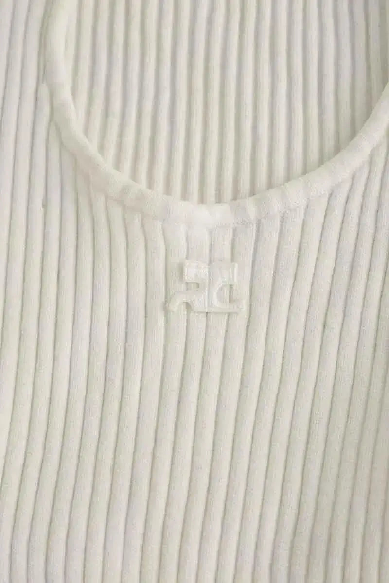 Top Courrèges Blanc en Viscose