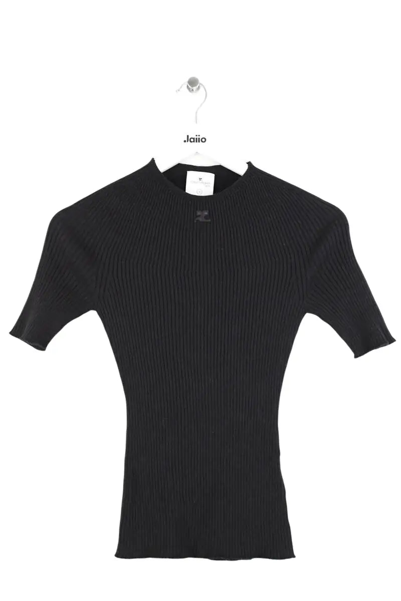 Top Courrèges Noir en Coton, taille S - Seconde Main