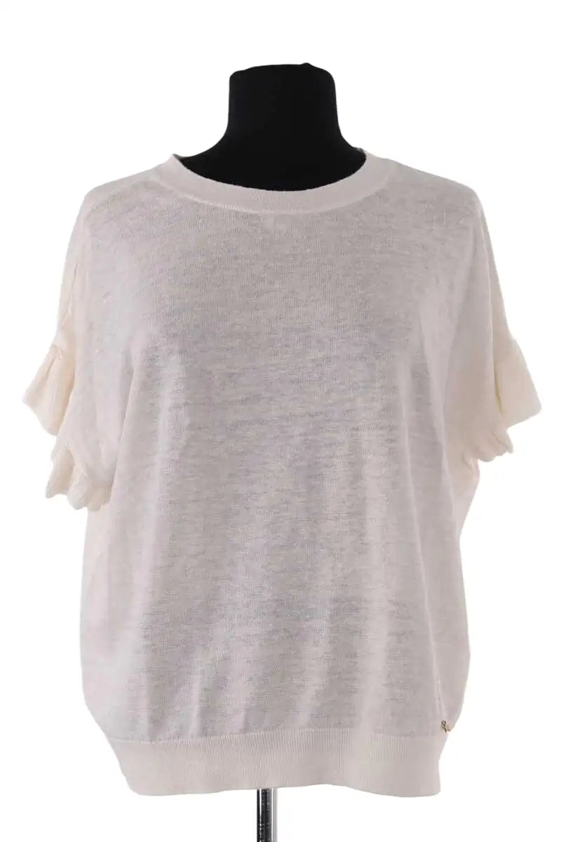 Top Des Petits Hauts Alberto Ecru en Lin, taille M - Seconde Main