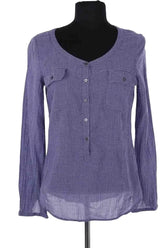 Top Des Petits Hauts Bleu en Coton, taille S - Seconde Main