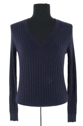 Top Eric Bompard Marine en Soie, taille S - Seconde Main