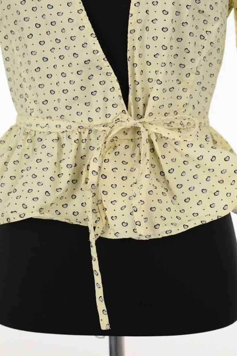 Top Ganni Jaune en Coton