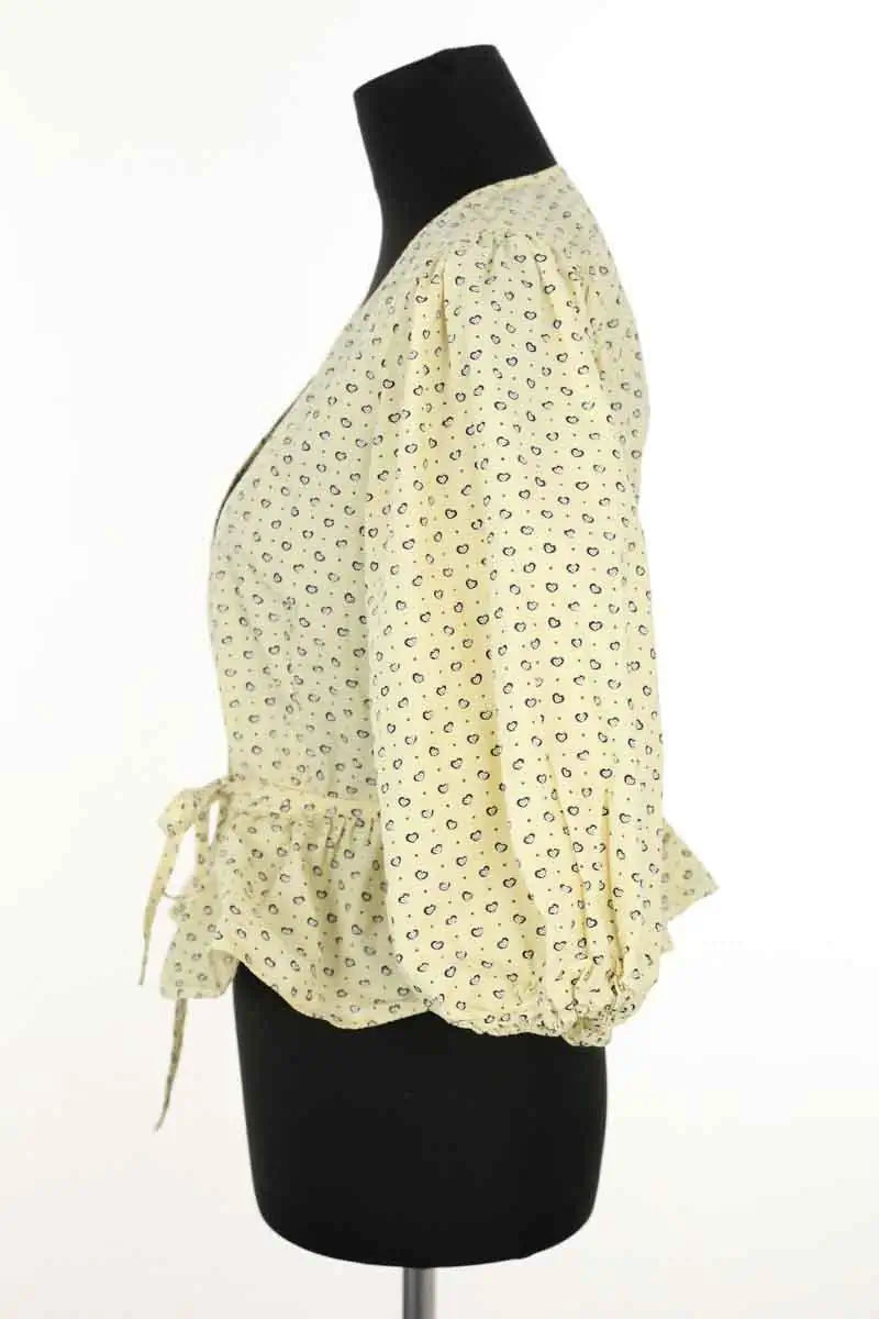 Top Ganni Jaune en Coton