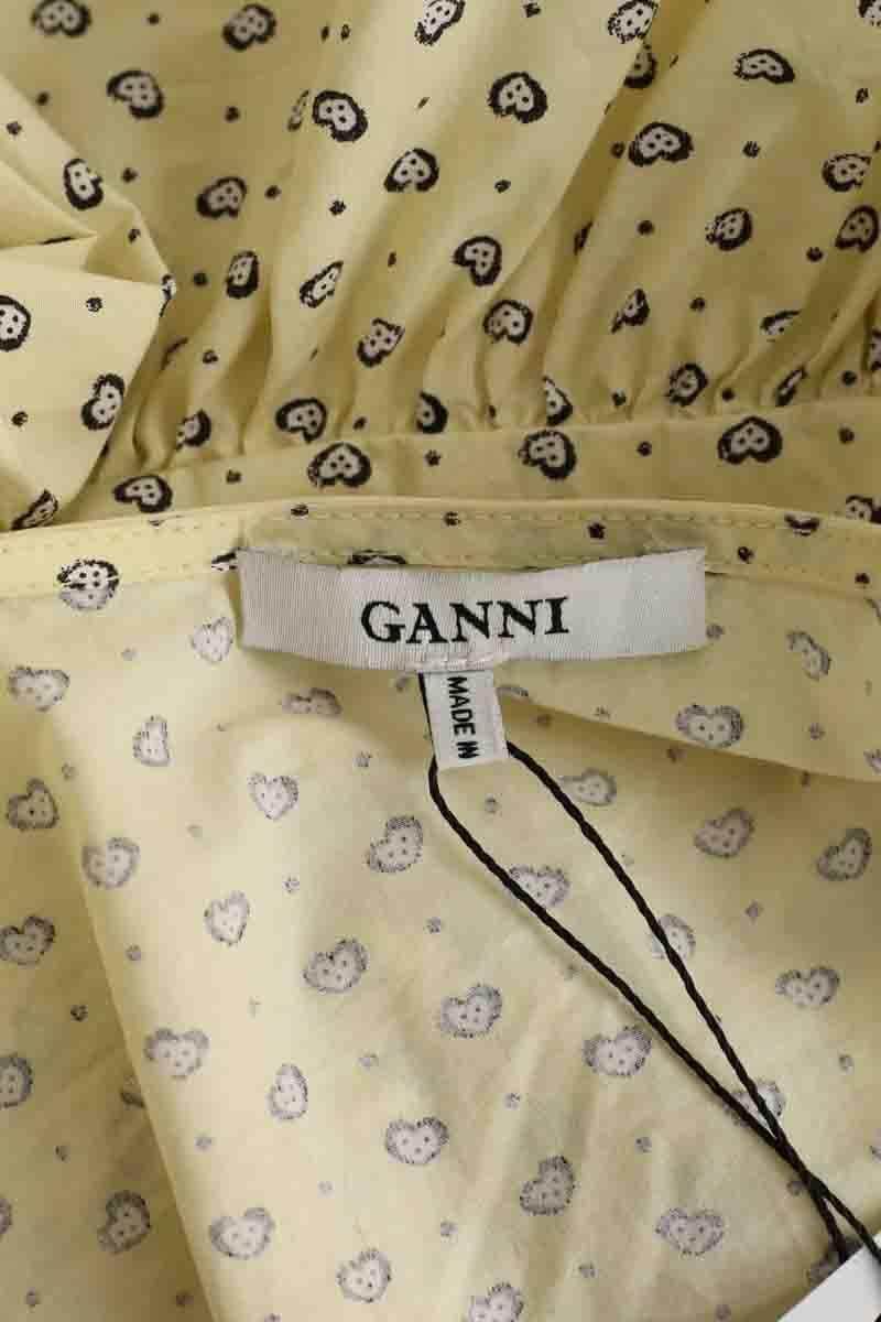 Top Ganni Jaune en Coton
