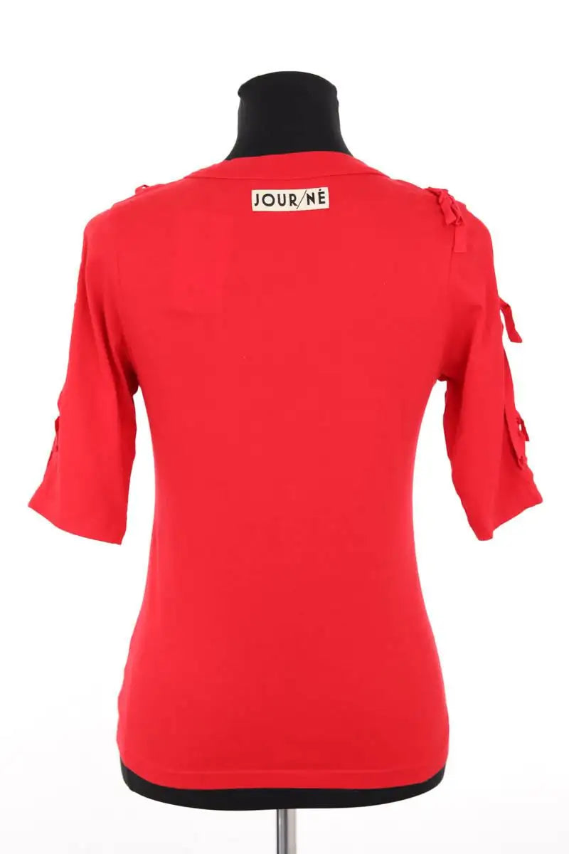 Top Jour/Né Rouge en Coton