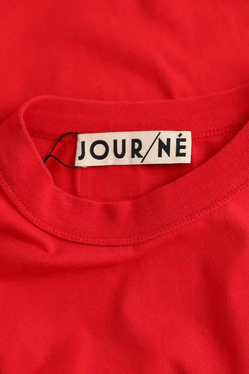 Top Jour/Né Rouge en Coton