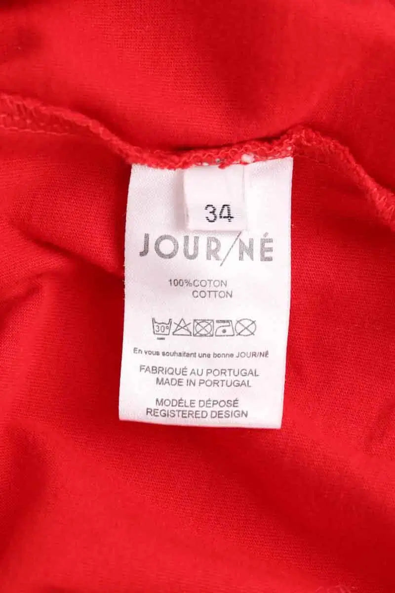 Top Jour/Né Rouge en Coton