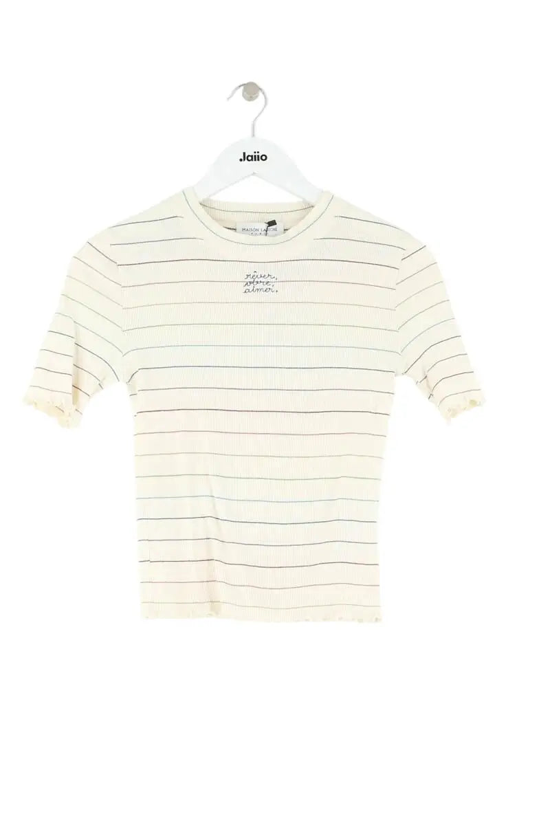 Top Maison Labiche Ecru en Coton, taille XS - Seconde Main