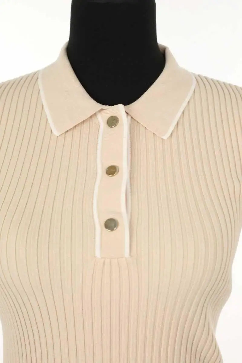 Top Maje Beige en Synthétique