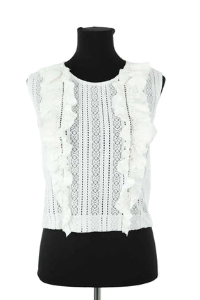 Top Maje Blanc en Polyamide, taille L - Seconde Main