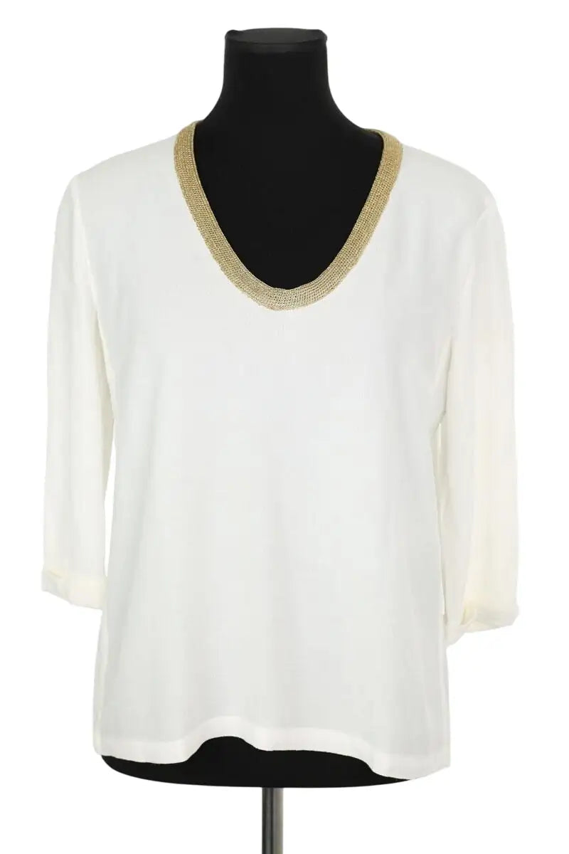 Top Maje Blanc en Viscose, taille M - Seconde Main