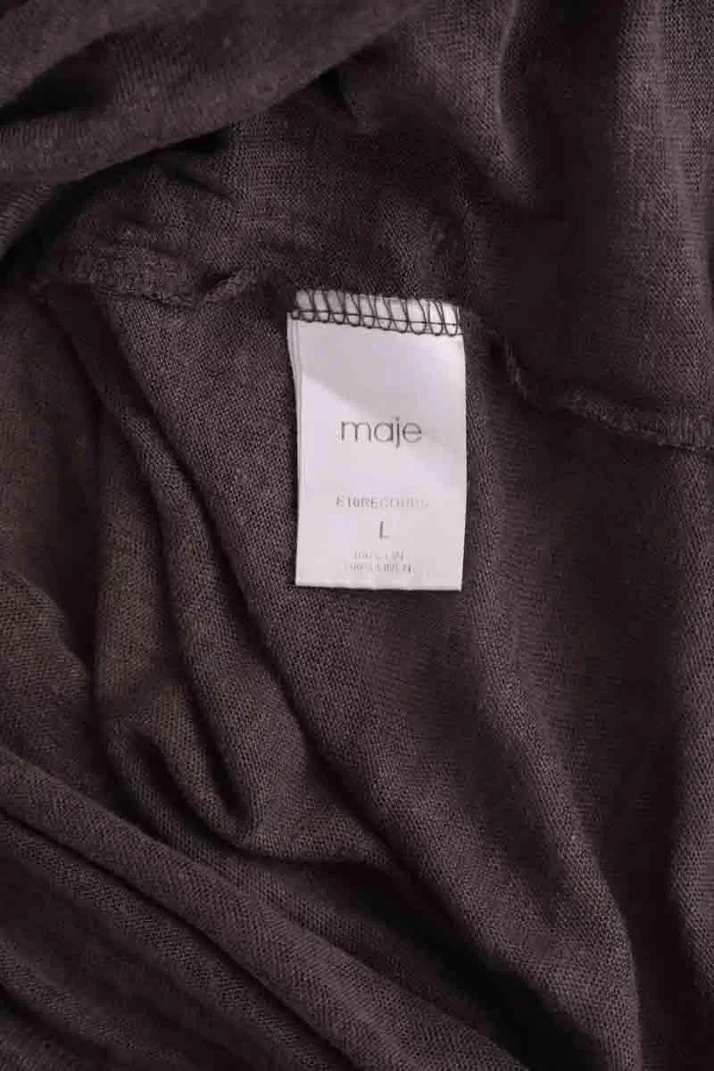 Top Maje Marron en Lin