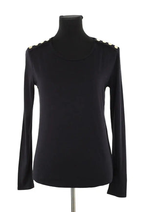 Top Maje Noir en Coton, taille L - Seconde Main