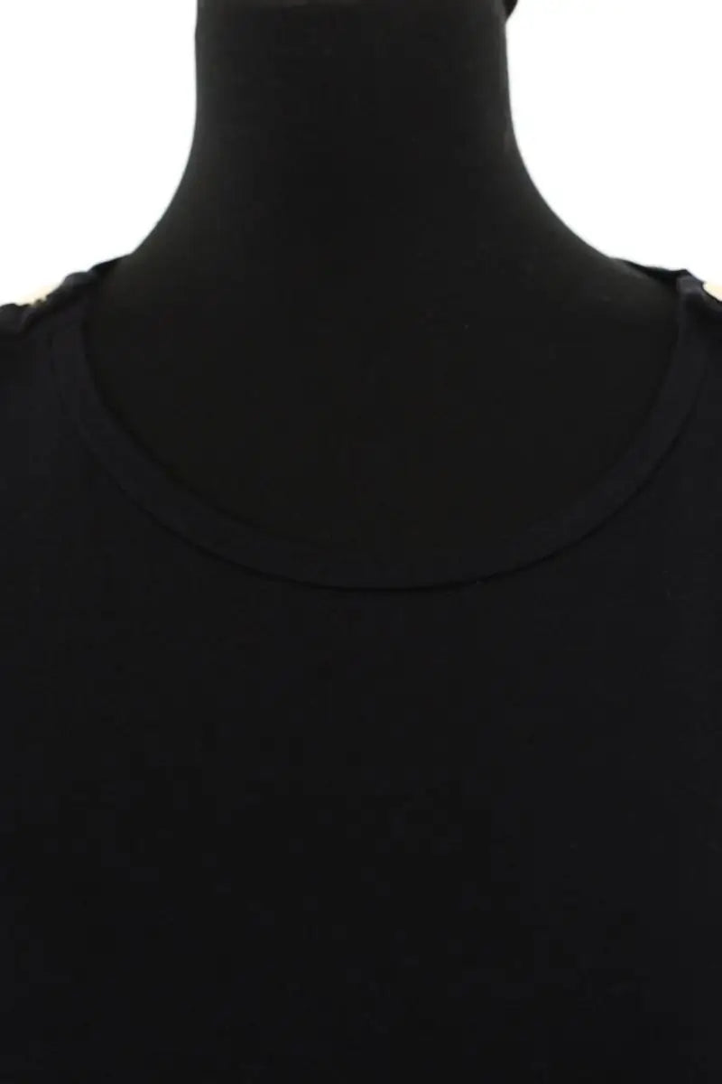 Top Maje Noir en Coton