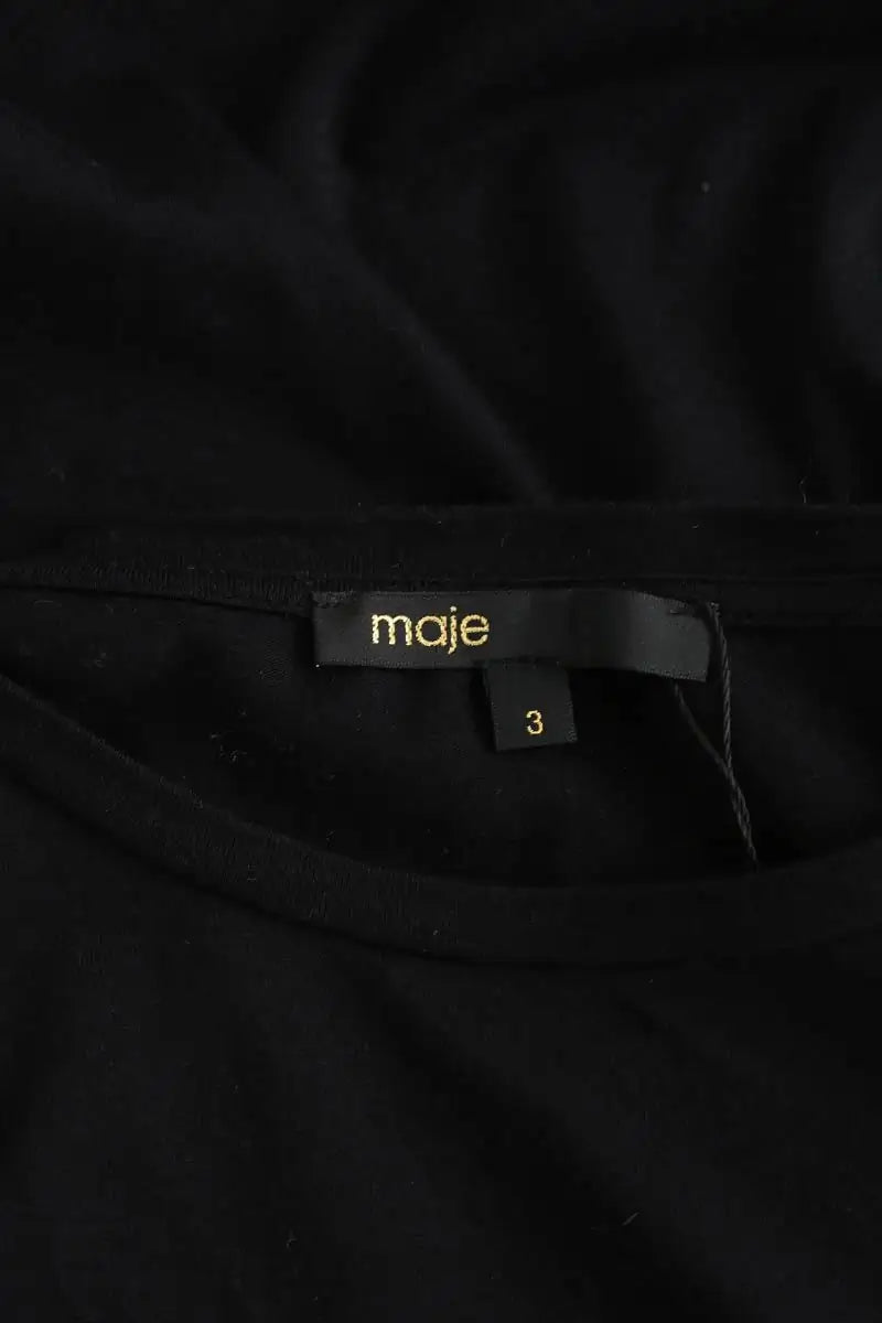 Top Maje Noir en Coton