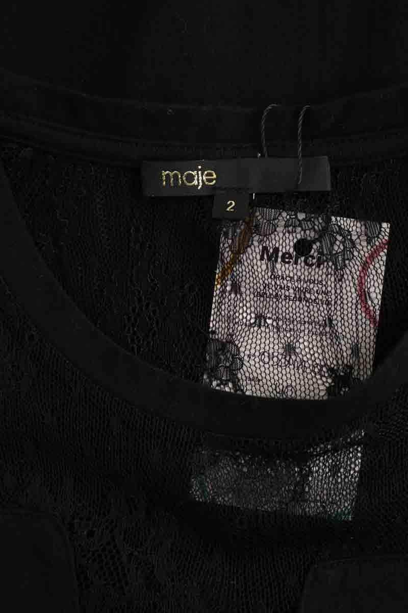 Top Maje Noir en Coton