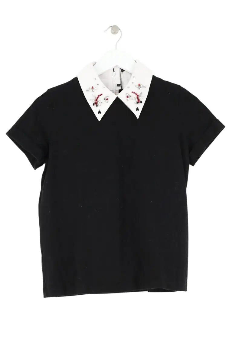 Top Maje Noir en Coton, taille S - Seconde Main