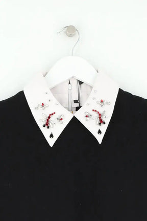 Top Maje Noir en Coton