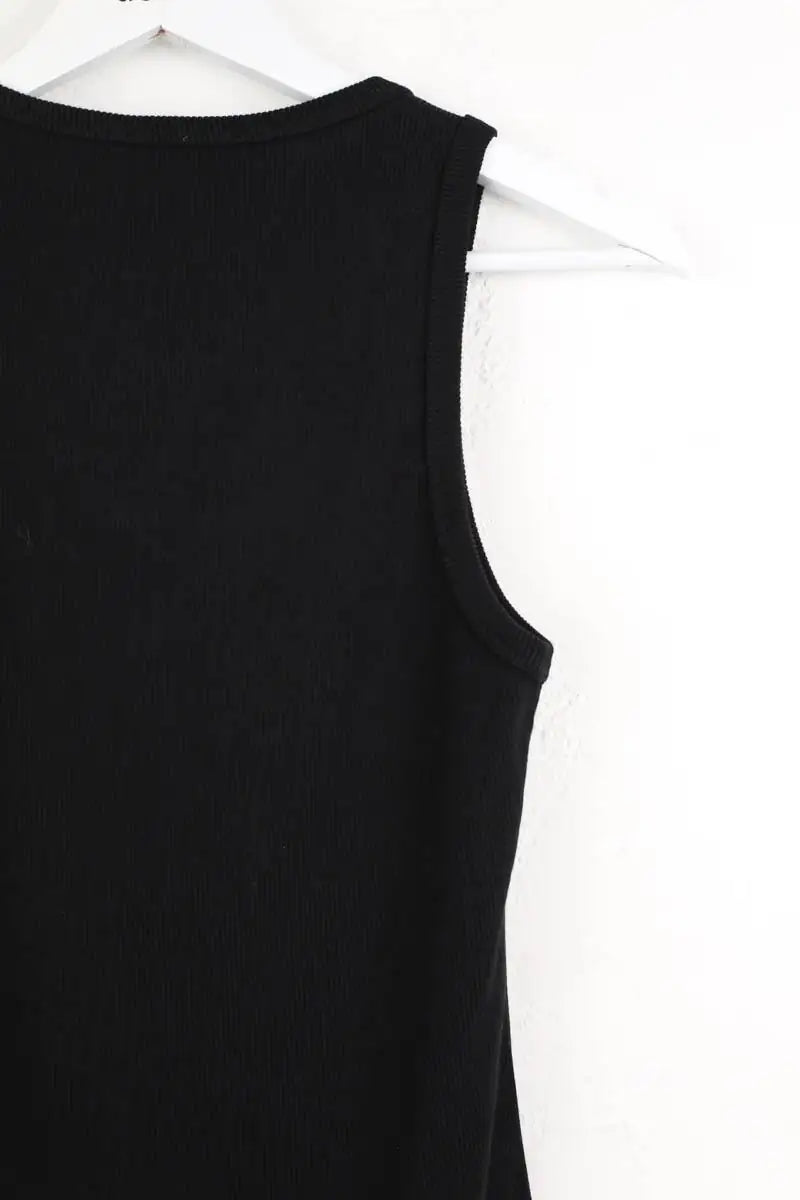 Top Maje Noir en Coton