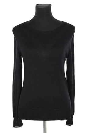 Top Maje Noir en Laine, taille L - Seconde Main