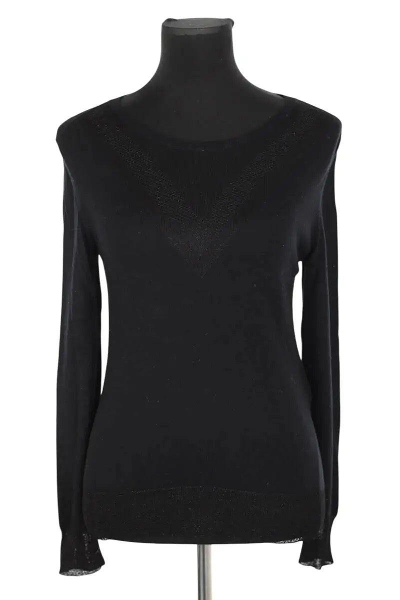 Top Maje Noir en Laine, taille L - Seconde Main