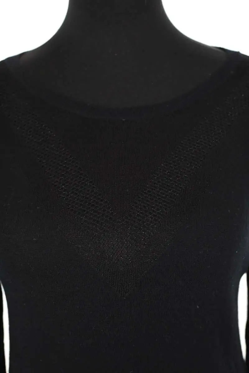 Top Maje Noir en Laine