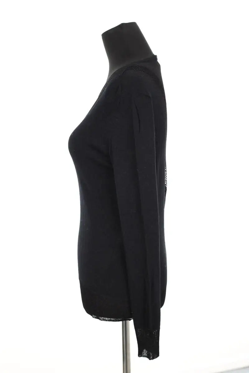 Top Maje Noir en Laine