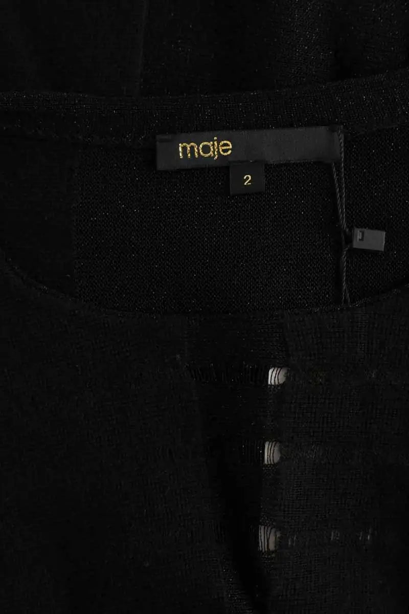 Top Maje Noir en Laine