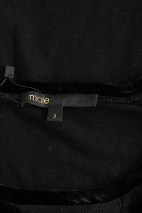 Top Maje Noir en Synthétique