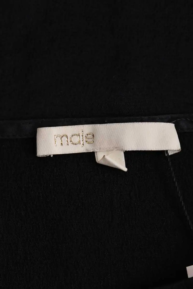Top Maje Noir en Synthétique
