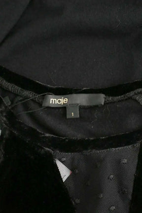 Top Maje Noir en Synthétique