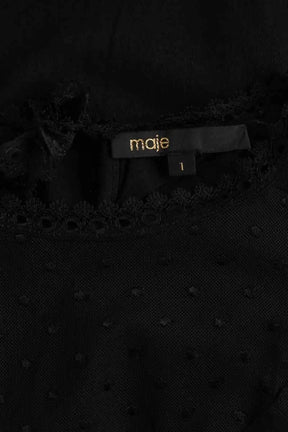 Top Maje Noir en Synthétique