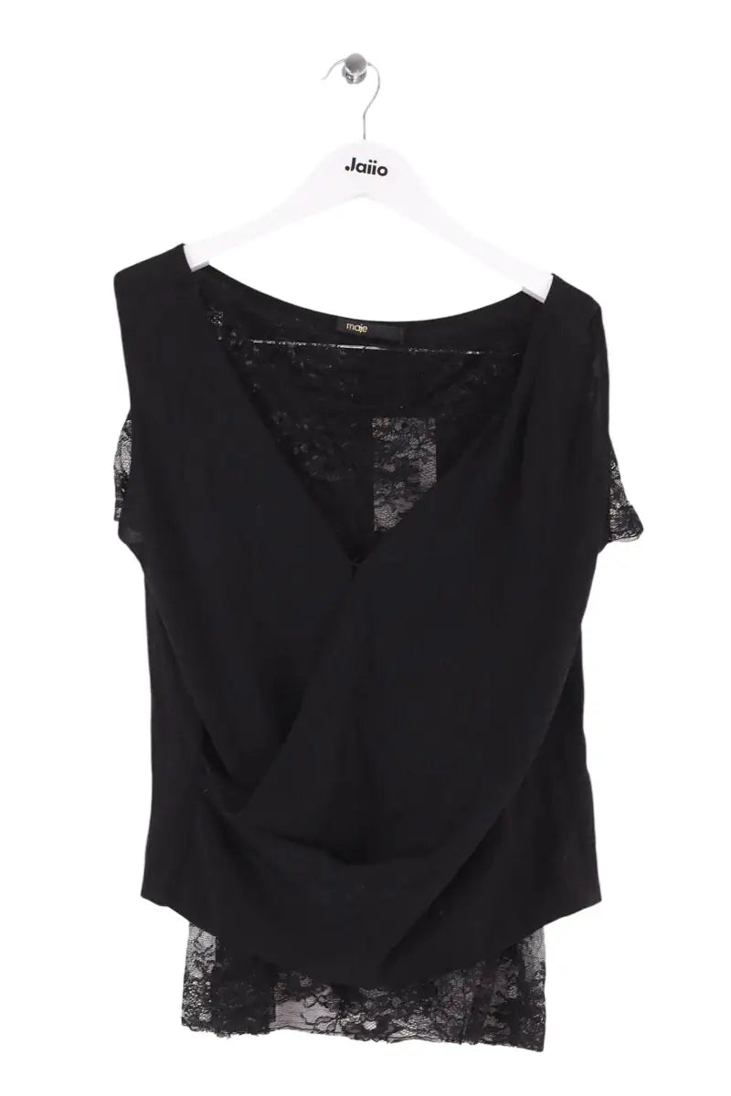 Top Maje Noir en Synthétique, taille S - Seconde Main