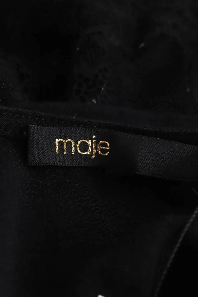 Top Maje Noir en Synthétique