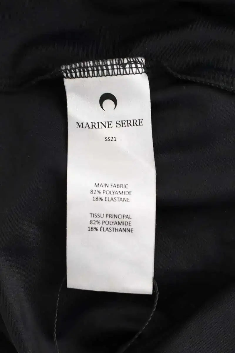 Top Marine Serre Noir en Polyamide