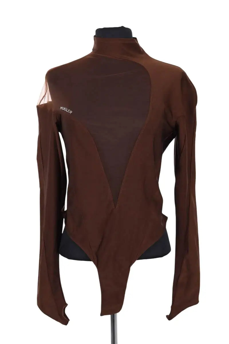 Top Mugler Marron en Synthétique, taille XXL - Seconde Main