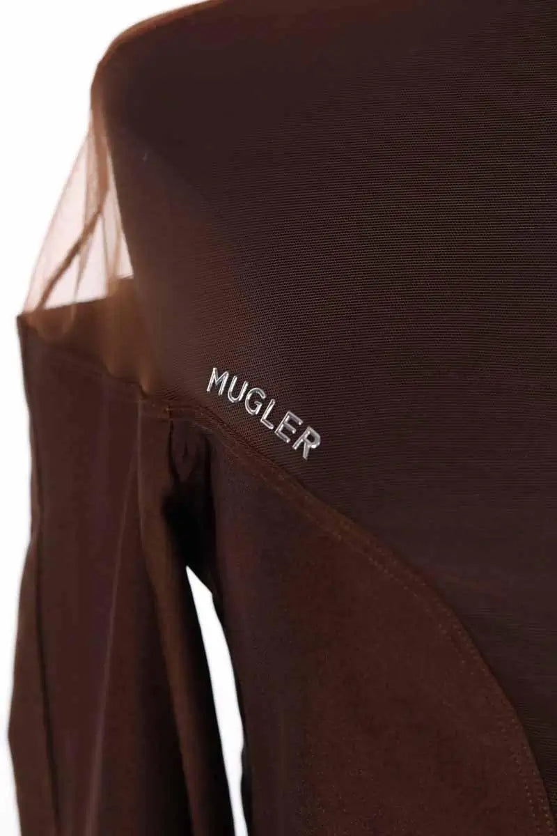 Top Mugler Marron en Synthétique