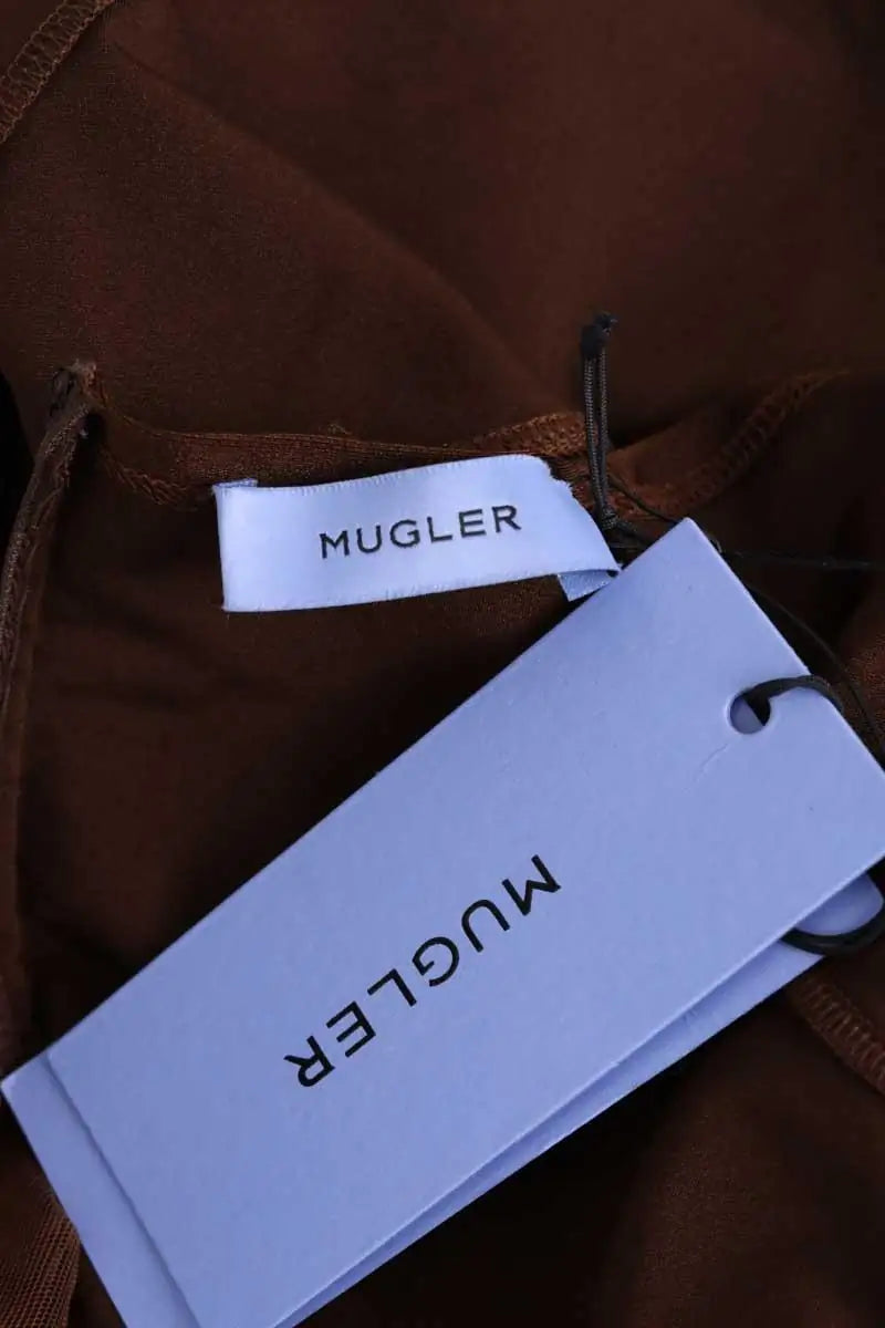 Top Mugler Marron en Synthétique