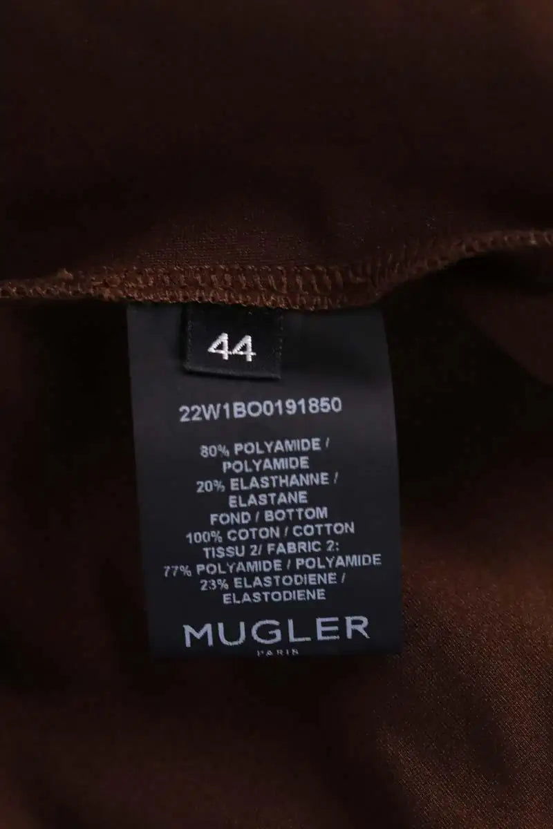 Top Mugler Marron en Synthétique