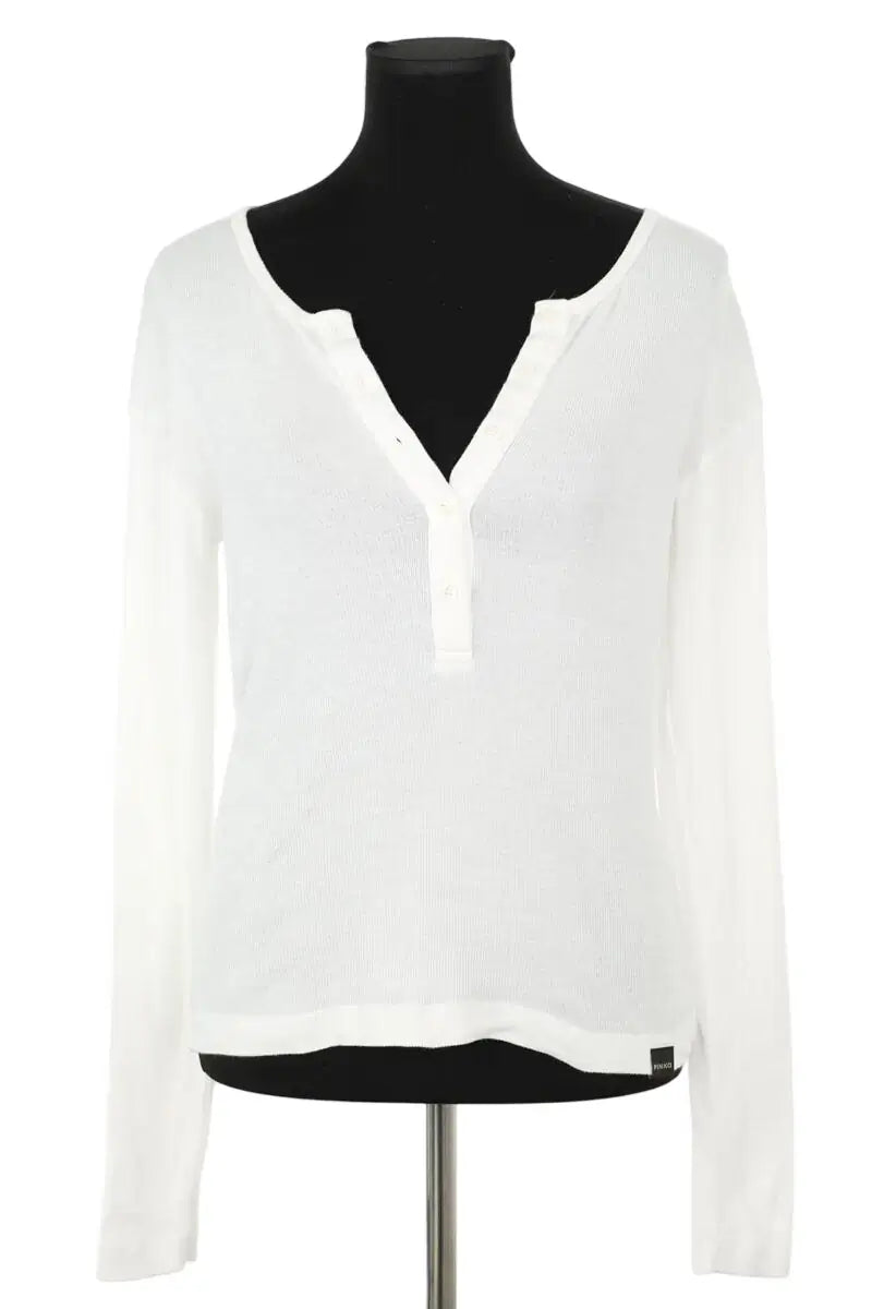 Top Pinko Blanc en Coton, taille S - Seconde Main