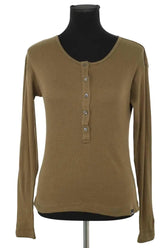Top Pinko Kaki en Coton, taille S - Seconde Main